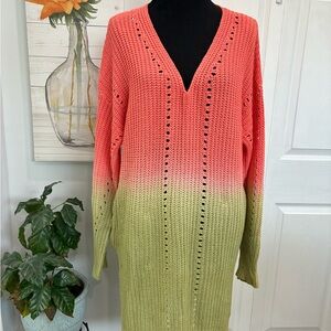 Umgee Pink and Green Ombré Swim Coverup